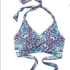 Athleta Wrap Halter Bra Cup Bikini Top 👙 32D/DD